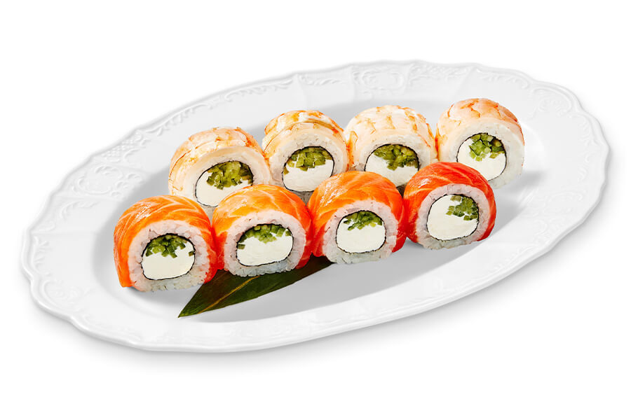 Ролл Филадельфия лосось -креветки на дом